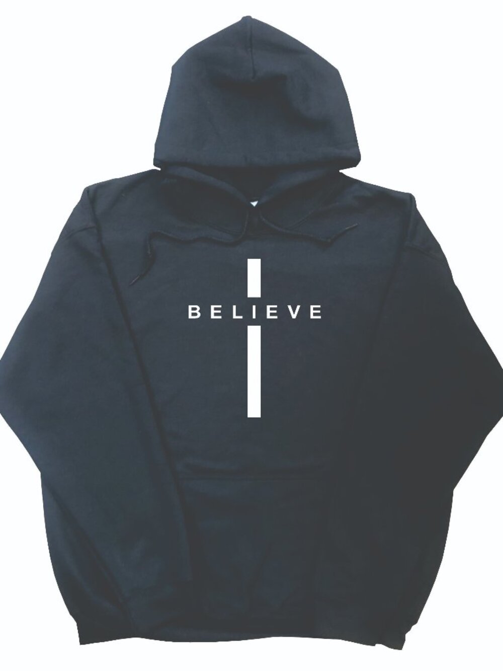 Believe Cross Hoodie Black (White Design)